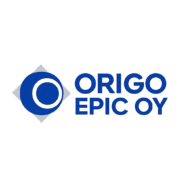 Origo Epic Oy:n virallinen logo sinisellä Origo-symbolilla